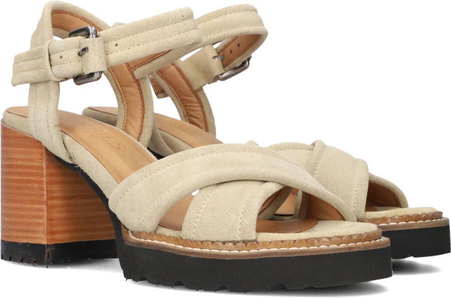 SHABBIES Sandalen Dames 163020155 Shs1171 Maat: 38 Materiaal: Suède Kleur: Beige