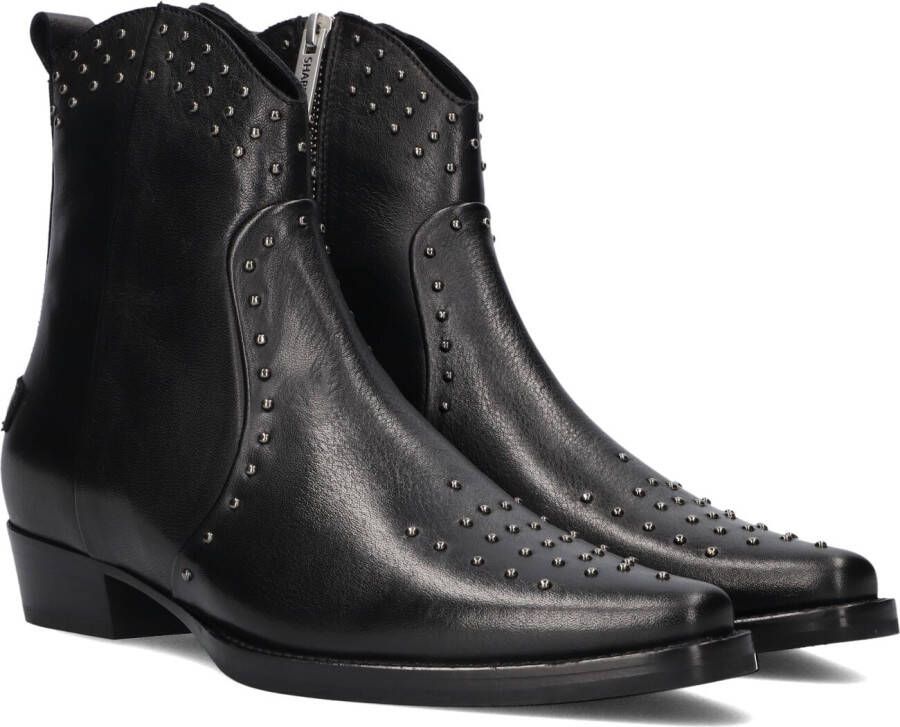 Shabbies Amsterdam Dames Enkellaars Shabbies Wendy Western Black Zwart