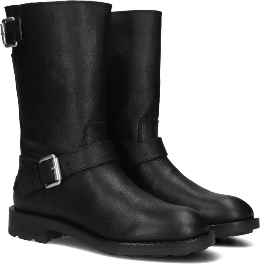 SHABBIES Biker Boots Dames Alyd Mia Maat: 39 Materiaal: Leer Kleur: Zwart