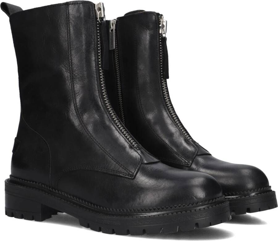 SHABBIES Enkelboots Dames Tirza Zipa Maat: 40 Materiaal: Leer Kleur: Zwart