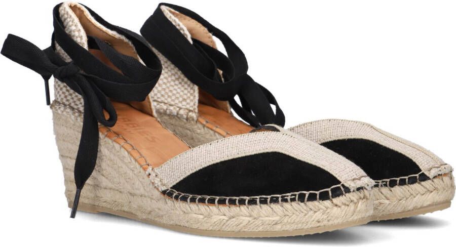 SHABBIES Espadrilles Dames Kaila Ki Seven Maat: 38 Materiaal: Leer Kleur: Zwart