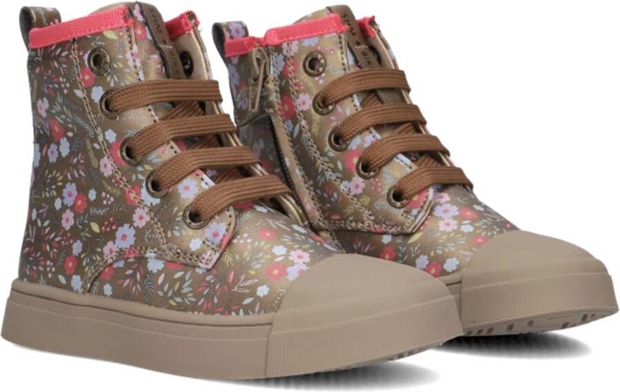 Shoesme gebloemde sneakers brons Meisjes Imitatieleer Bloemen 30