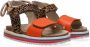 Shoesme leren sandalen bruin oranje Meisjes Leer Dierenprint 26 - Thumbnail 1