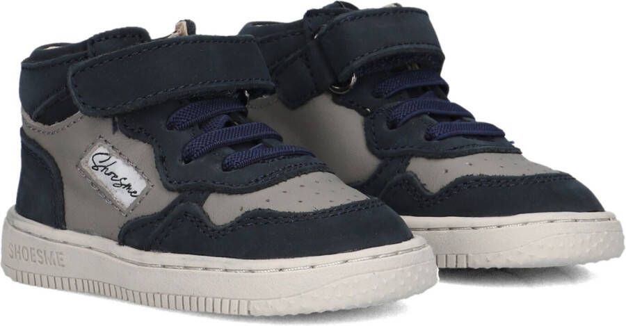 Shoesme Baby Babysneakers Dark Blue Grey Leer