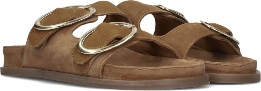 STRATEGIA Slippers Dames F69 Sue Maat: 37 Materiaal: Suède Kleur: Cognac