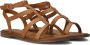 Tango Stijlvolle Cognac Sandalen met Gouden Studs Brown Dames - Thumbnail 1