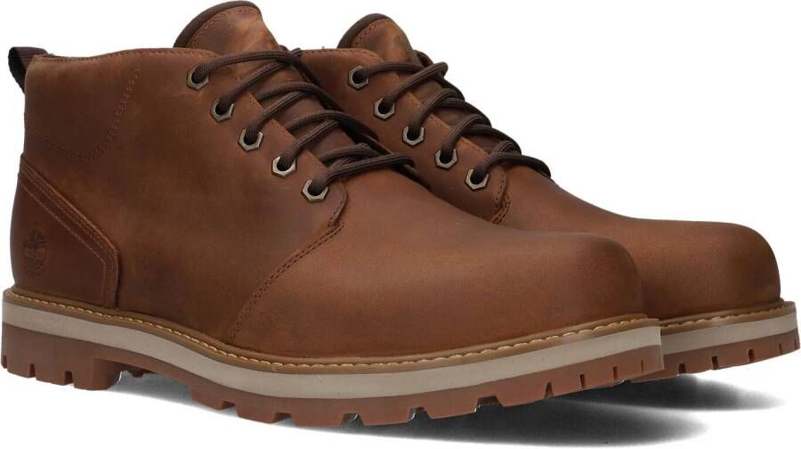 Timberland Bruine leren veterschoenen met middelhoge top Brown Heren