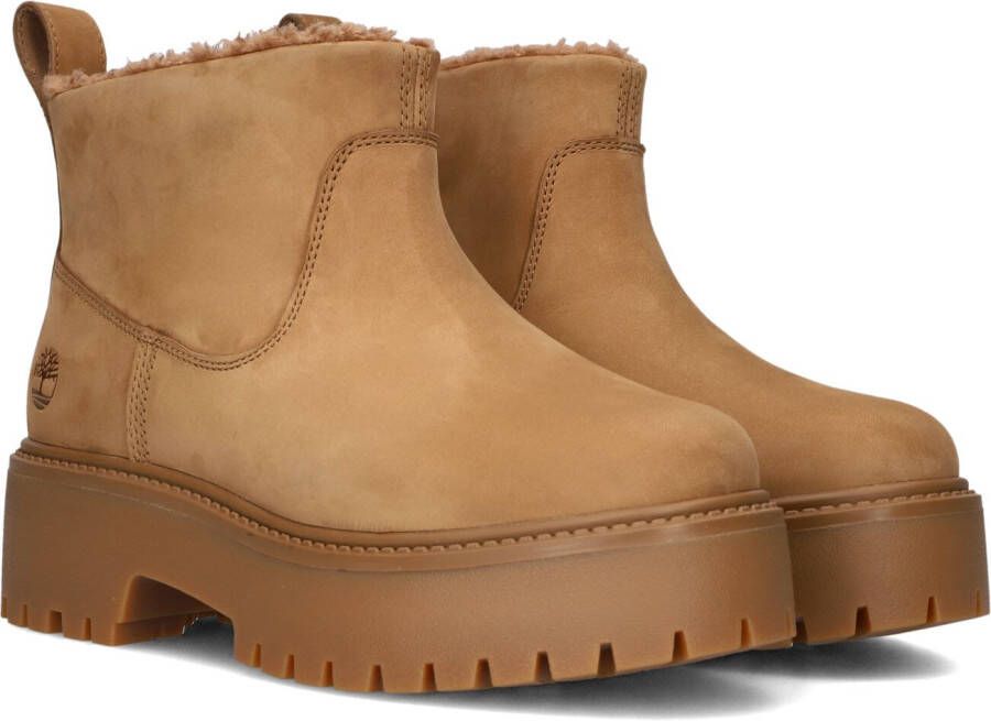 Timberland Kameel Nubuck Enkellaarzen met Trendy Twist Brown Dames