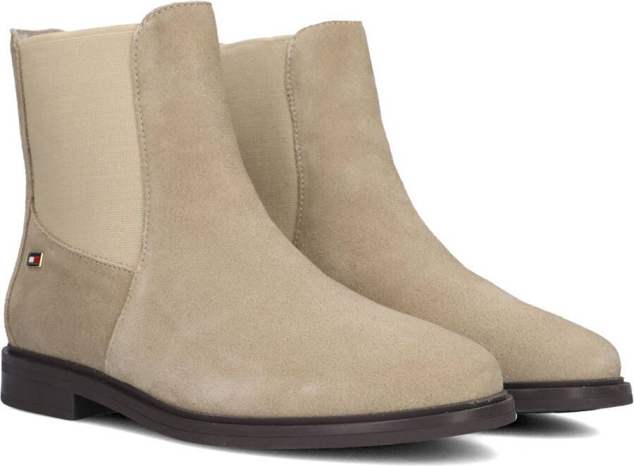 TOMMY HILFIGER Chelsea Boots Dames Flag Low Chelsea Maat: 36 Materiaal: Suède Kleur: Beige