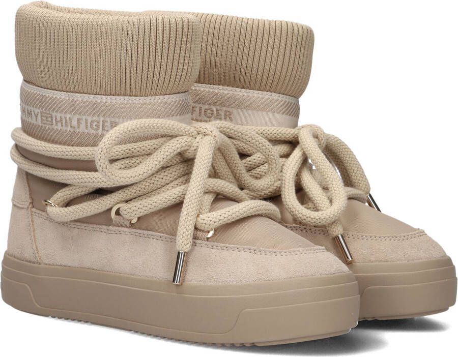 Tommy Hilfiger Veterschoenen TOMMYTECH LOGOTAPE SNOWBOOT WARM plateau veterboots outdoorschoen textielband met logo