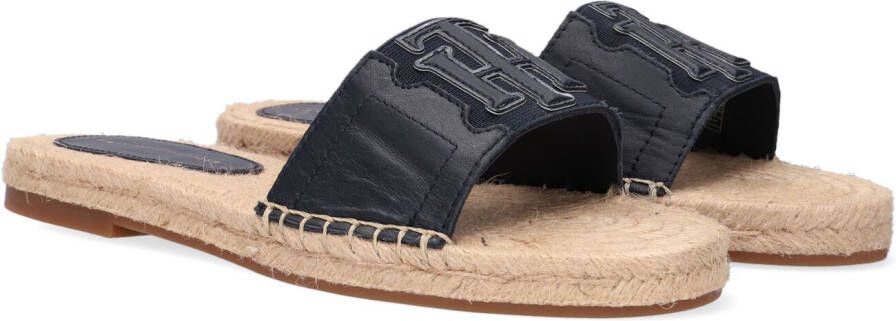 Tommy Hilfiger Elastische Mule Espadrille Slipper Blue Dames