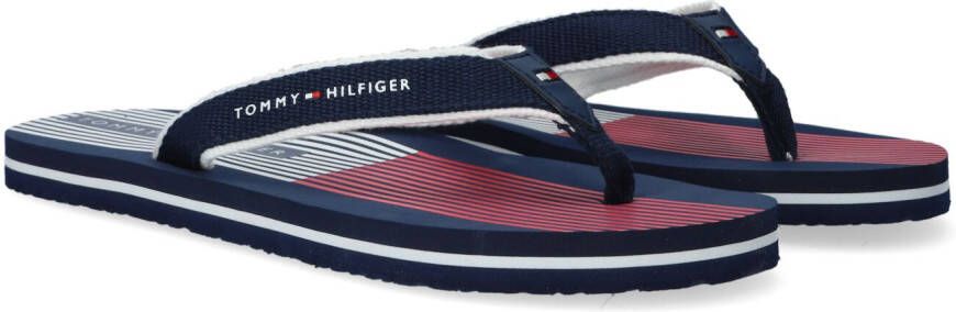 Tommy Hilfiger Sportieve Blauw Rood Teenslippers Multicolor Heren