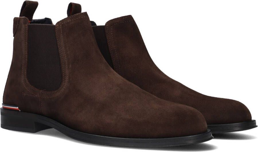 Tommy Hilfiger Bruine Suède Chelsea Boots voor Heren Brown Heren