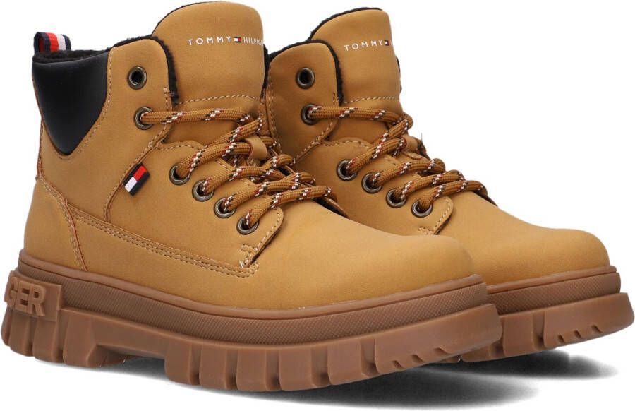 Tommy Hilfiger veterboots camel Bruin Jongens Imitatieleer Effen 36