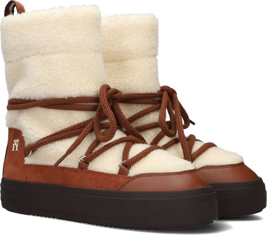 Tommy Hilfiger Snowboots LACE-UP FAUX SHEARLING SNOWBOOT plateau winterlaarzen sneeuwlaarzen met opgezette veters