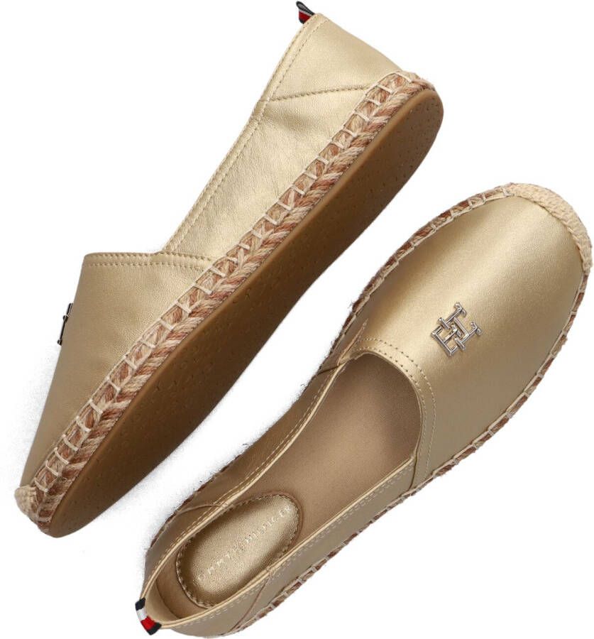 TOMMY HILFIGER Espadrilles Dames Th Flat Maat: 41 Materiaal: Leer Kleur: Goud