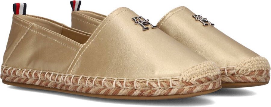 TOMMY HILFIGER Espadrilles Dames Th Flat Maat: 39 Materiaal: Leer Kleur: Goud