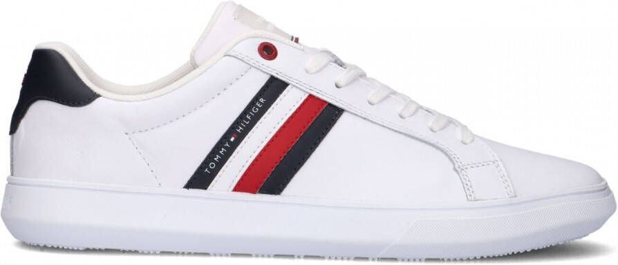 Tommy Hilfiger Essential Leather Cupsohle Heren Sneakers Sportschoenen Schoenen Leer Wit FM0FM02668 YBS