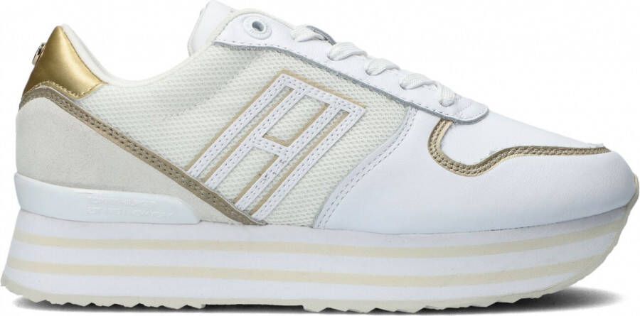 Tommy Hilfiger Plateausneakers MESH FLATFORM SNEAKER met beleg in metallic-look