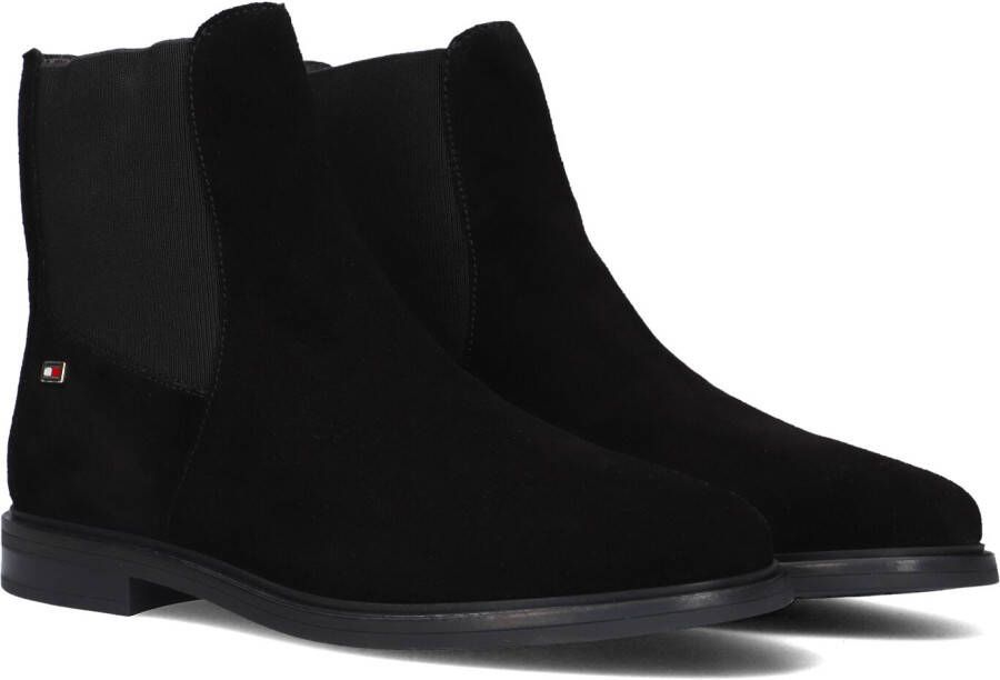 Tommy Hilfiger Chelsea-boots FLAG SUEDE LOW CHELSEA blokhak business schoen enkellaars met zijlogo-vlag