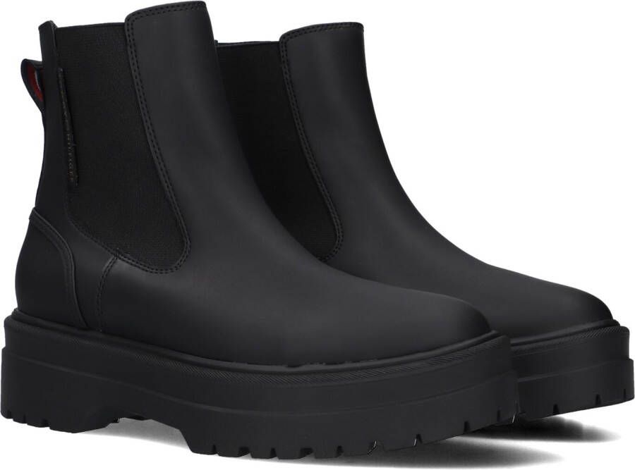 TOMMY HILFIGER Enkelboots Dames Rubberrised Chelsea Maat: 37 Materiaal: Rubber Kleur: Zwart