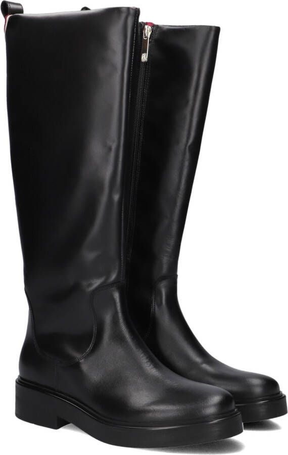 TOMMY HILFIGER Hoge Laarzen Dames Premium Long Boot Maat: 38 Materiaal: Leer Kleur: Zwart