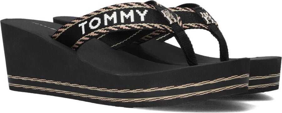 Tommy Hilfiger Sport Tommy Hilfiger Webbing Wedge dames sandaal Zwart