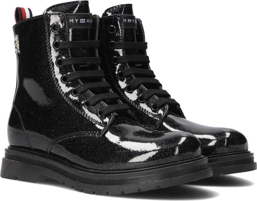 Tommy Hilfiger Veterboot met lakfinish en glitter