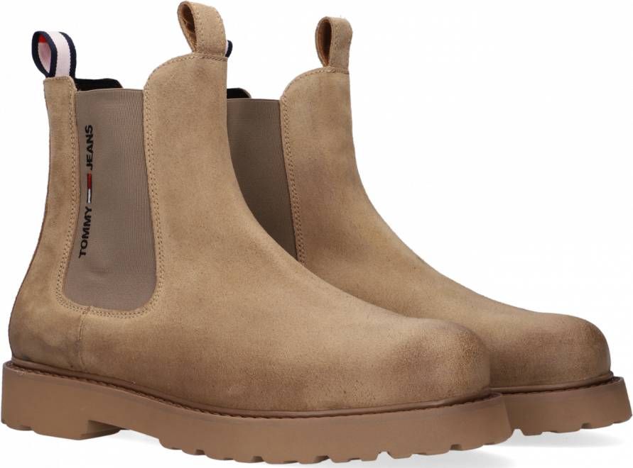 TOMMY JEANS Suede Chelsea boots Enkellaarsjes Heren Beige