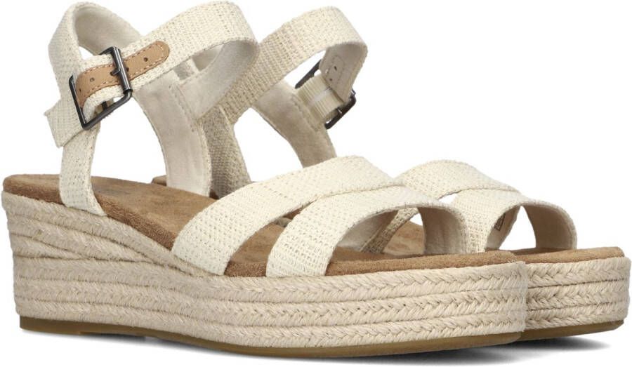 TOMS Audrey naturel | linnen sleehak sandalen Beige Textiel Sandalen met hak Dames