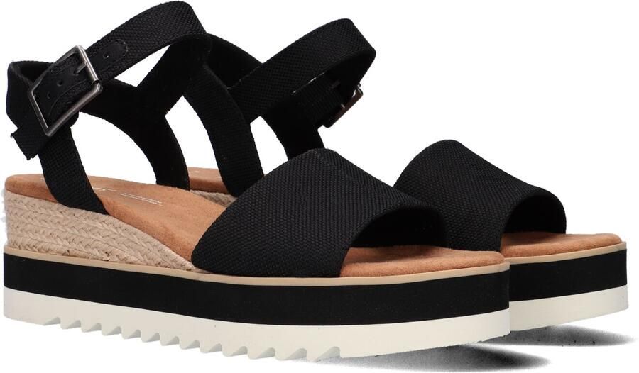 TOMS Diana black | smalle sandaal met Zwart Canvas Sandalen met hak Dames