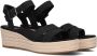 TOMS Audrey linnen sandalen met sleeha Zwart Textiel Sandalen met hak Dames - Thumbnail 1