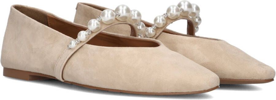 Toral Beige Suède Ballerina Flats met Gesp Beige Dames