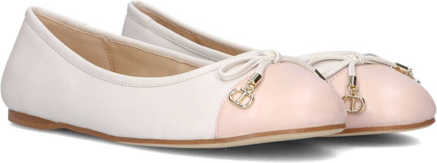 Twinset Beige Leren Ballerinas met Roze Neus Beige Dames