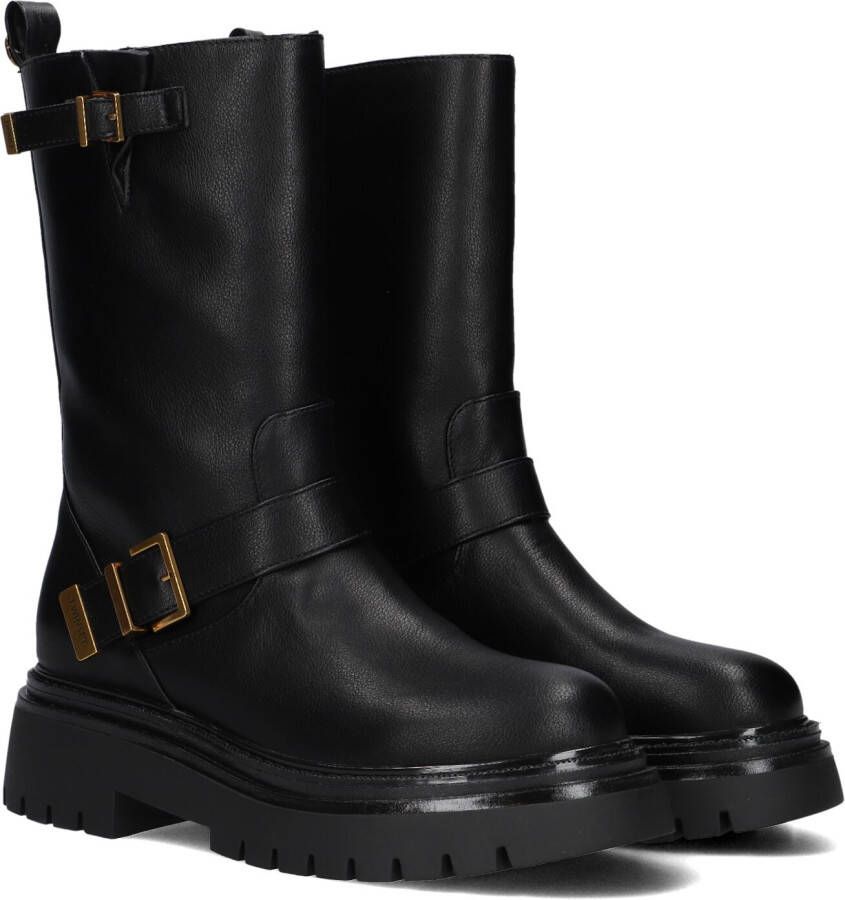 Twinset Zwarte Enkelboots met Gouden Accenten Black Dames