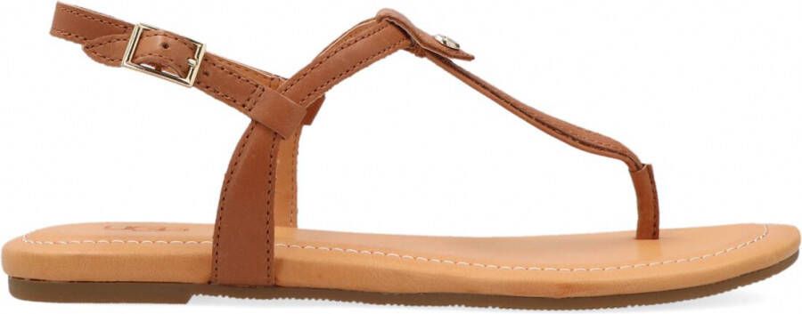 UGG Sandalen Dames W Madeena Maat: 42 Materiaal: Leer Kleur: Cognac