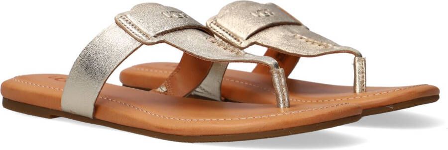 UGG Teenslippers Dames W Gaila Maat: 37 Materiaal: Leer Kleur: Goud