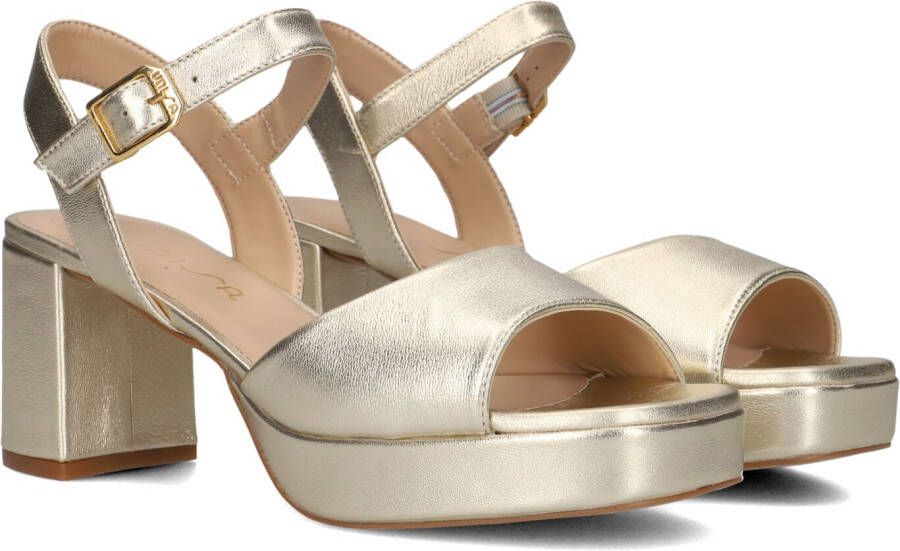 Unisa Gouden elegante sandalen met blokhak Yellow Dames