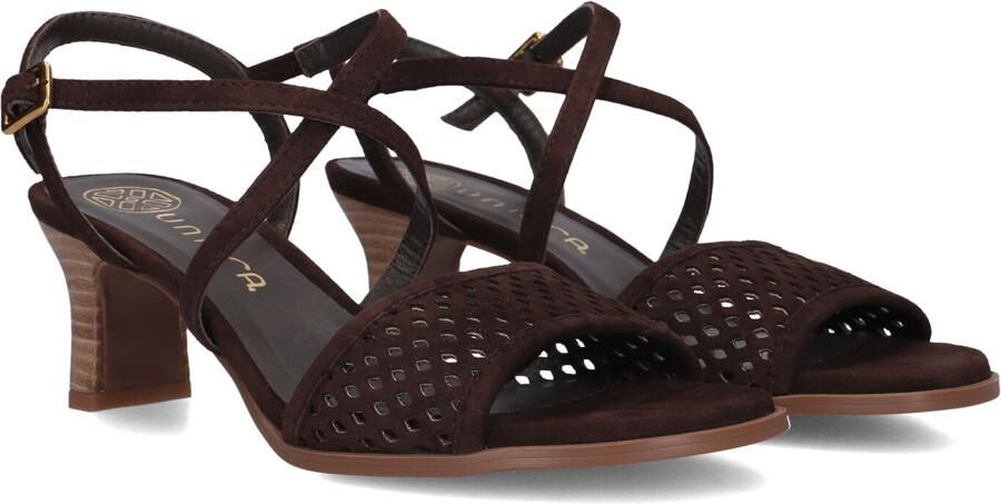 UNISA Sandalen met Hak Dames Limosi Maat: 39 Materiaal: Suède Kleur: Bruin