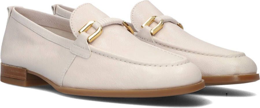 Unisa Witte Leren Loafers met Gouden Horsebit Detail White Dames