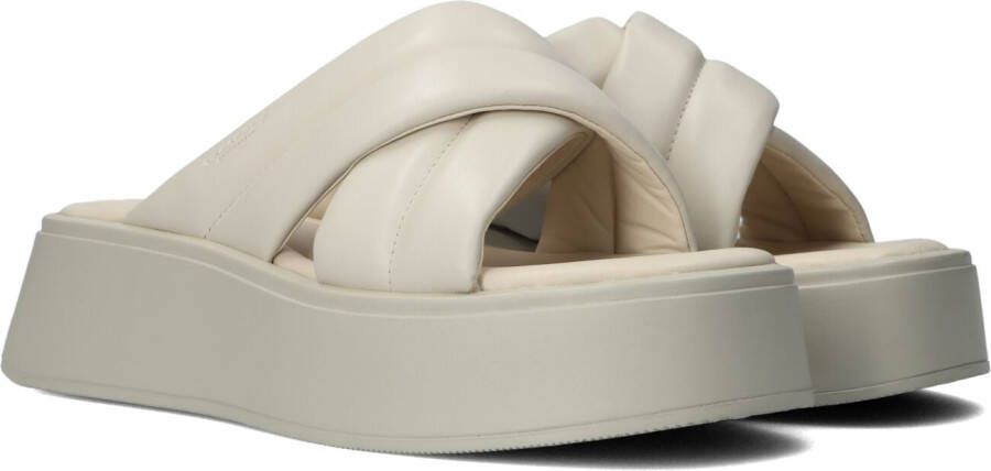 Vagabond Shoemakers Witte Leren Platform Slipper Courtney White Dames