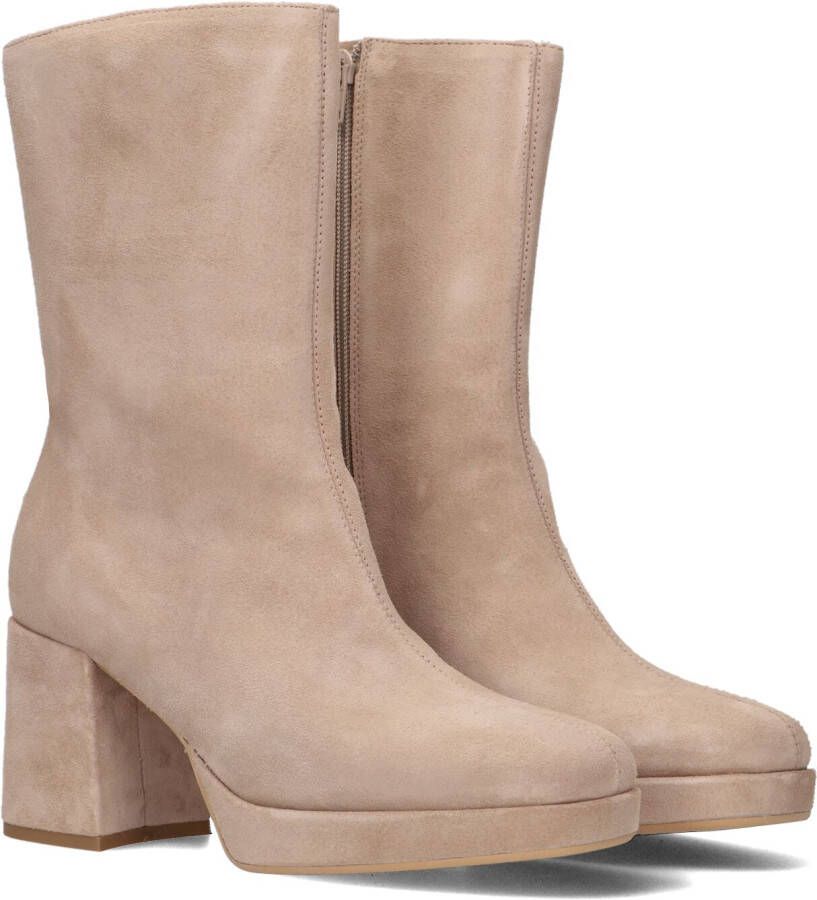 VIA VAI Bruin Tinten Lilla Seven Enkellaarsjes Enkelboots met rits Dames Beige