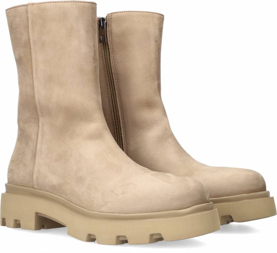 Via Vai Beige Nubuck Enkellaarzen Livia Brooke Beige Dames