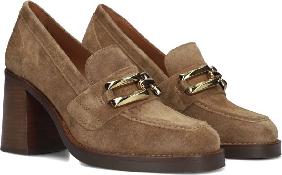 VIA VAI Instappers Dames Instapschoenen Damesschoenen Suède 61082 Avery Midden bruin