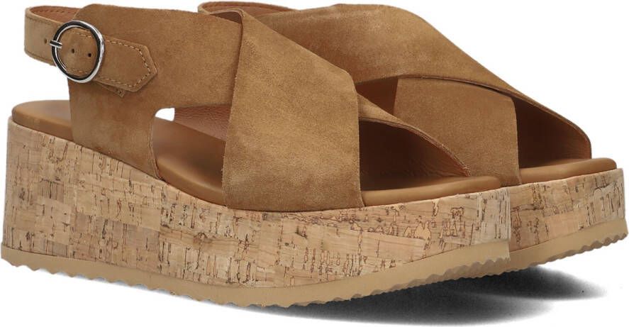 VIA VAI Sissel Raise Sandalen Met Sleehak Cognac