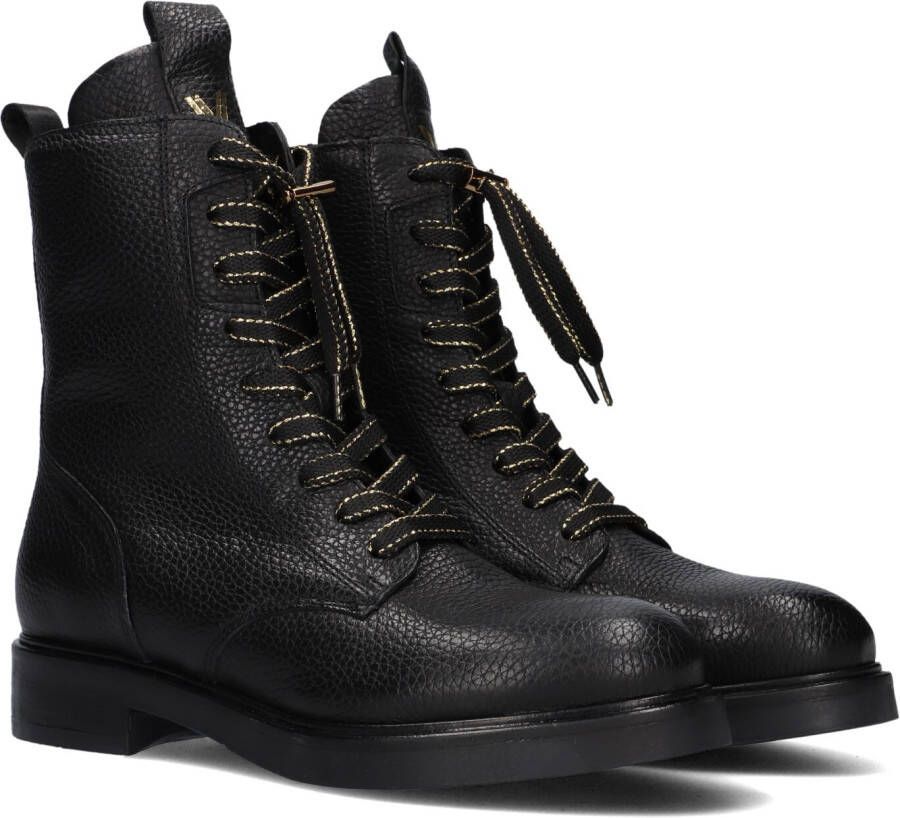 Via Vai Zwarte Leren Veterboots Juliette Abby Black Dames