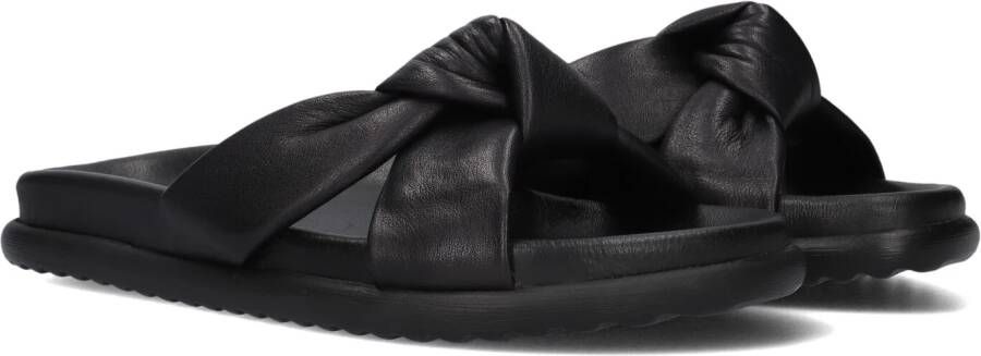 Via Vai Zwarte Leren Slippers Candy Nova Black Dames