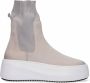 Vic Matié Beige Nubuck Chelsea Boots met Elastische Panelen Beige Dames - Thumbnail 3