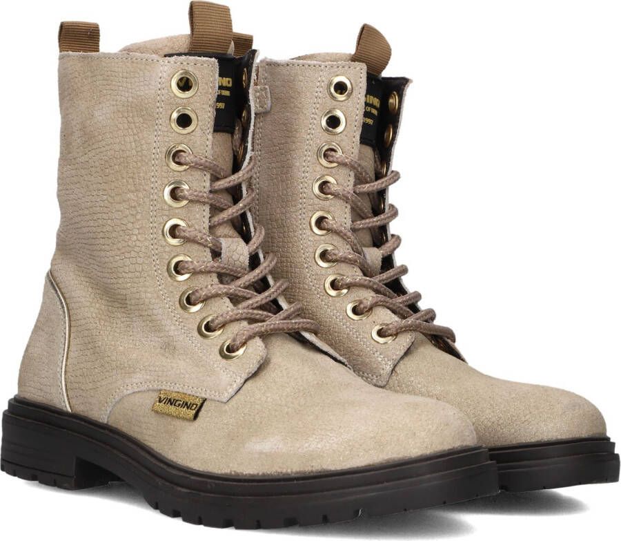 Vingino Julia leren veterboots goud