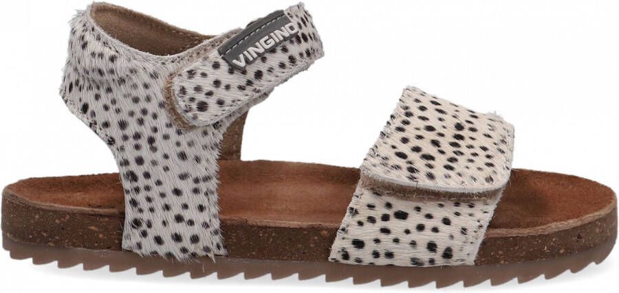 VINGINO Tavi leren sandalen met dierenprint wit zwart Leer Dierenprint 29